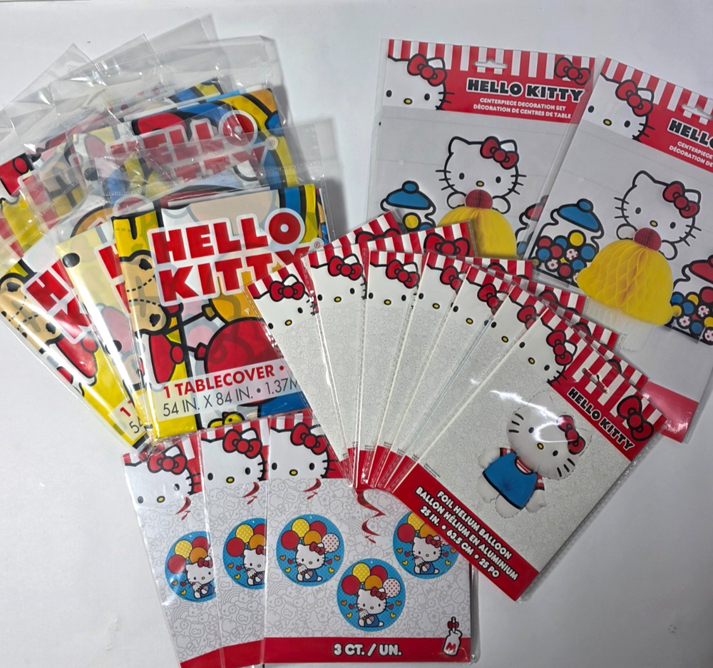 Hello Kitty Party Supplies Decorations Lot Table Covers Balloons Centerpieces